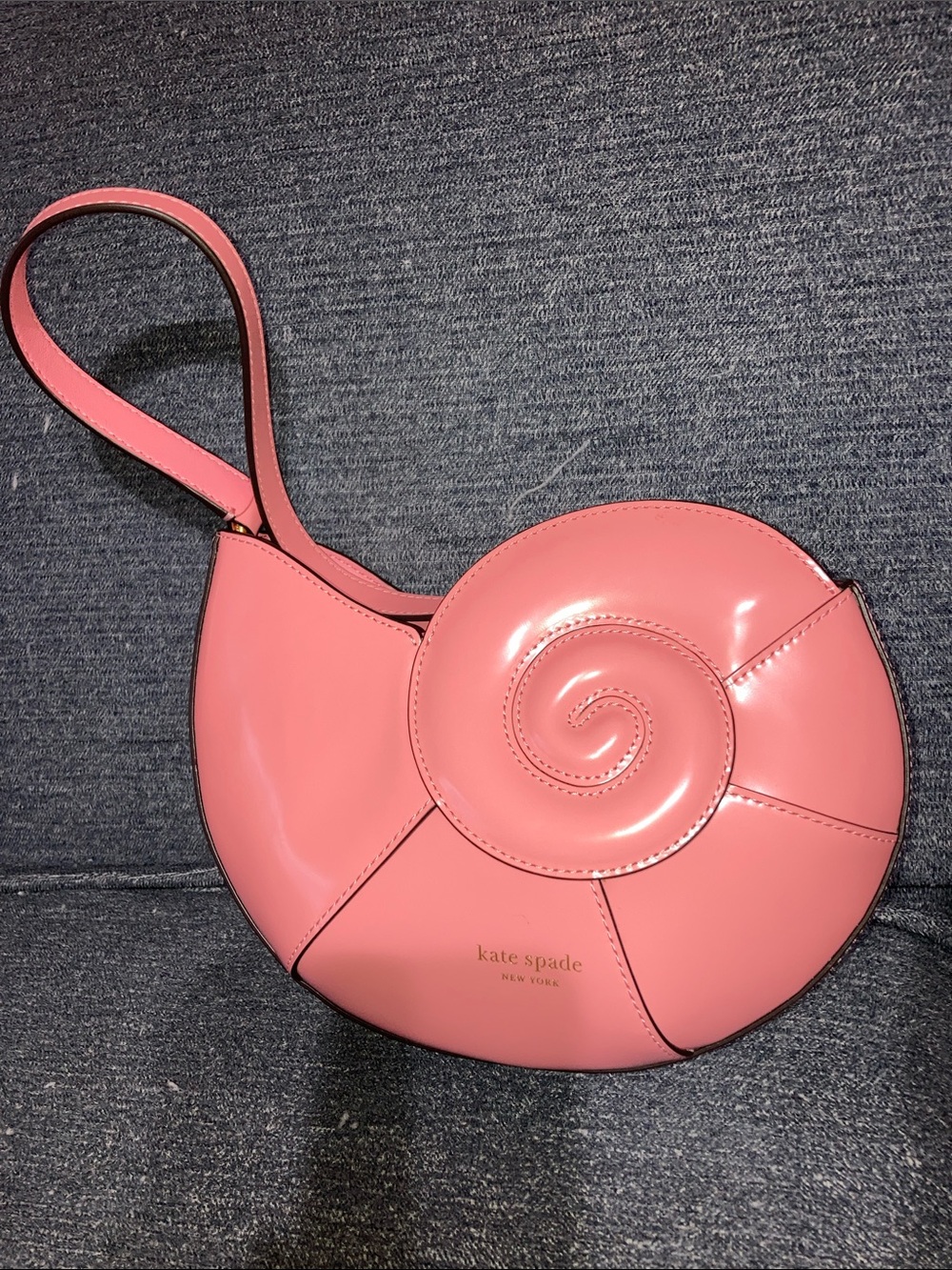 kate spade glossy pink spiral wristlet mini bag